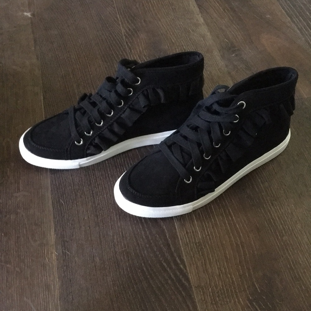 Fergalicious Black Ruffle Sneakers